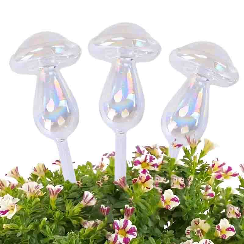 Plant Parent Kit - 1/2 個ガラスストロー自動植物散水電球自己散水キノコ水装置点滴灌漑システム家庭菜園ツール