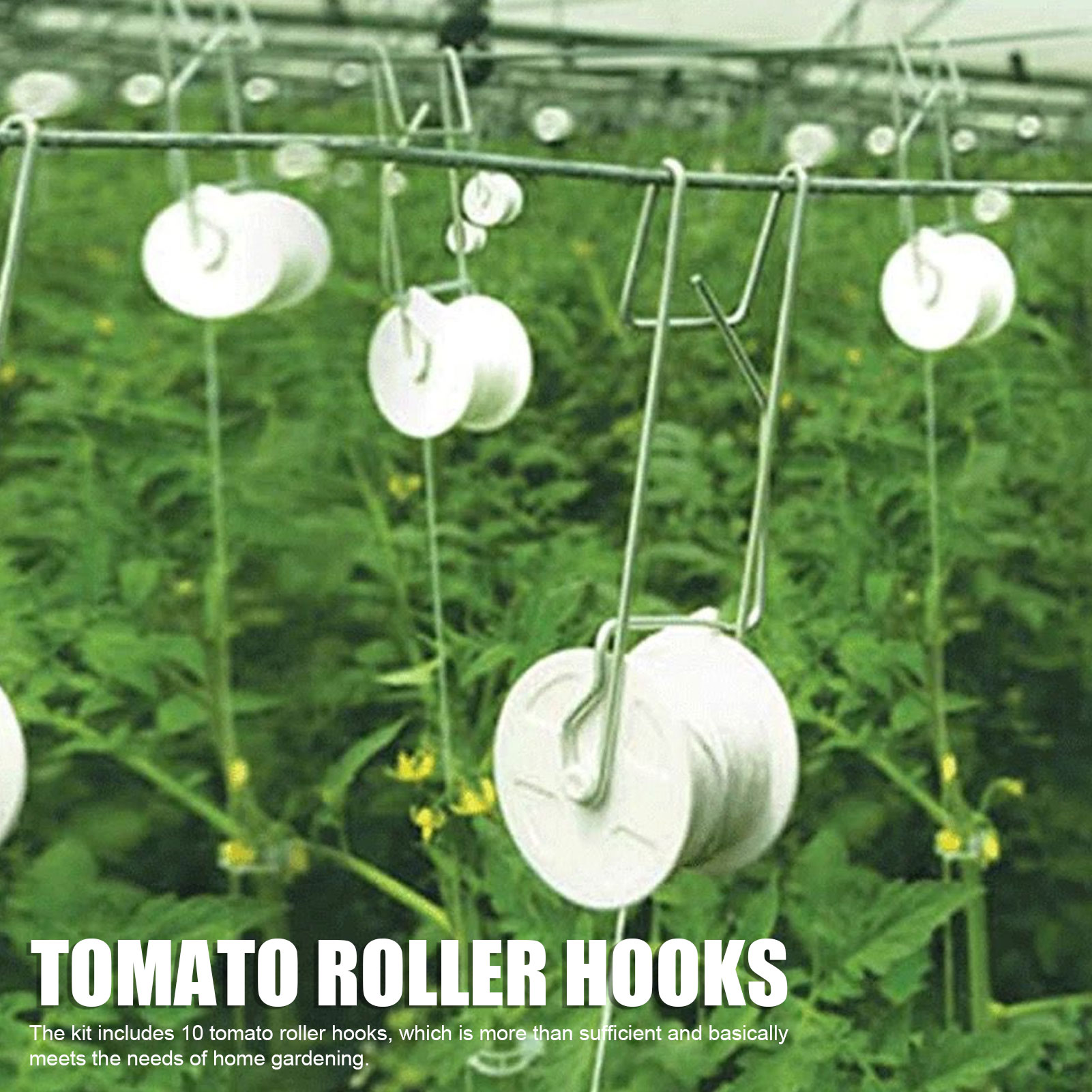 Plant Parent Kit - 10 ピース/セット園芸植物ローラーフックトマトサポートフックキットサポートストリングロープトマトナススイカピーマン