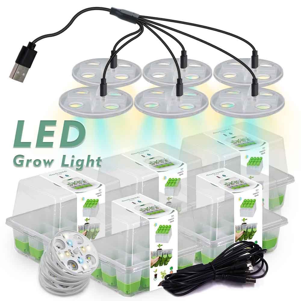 LED 成長ライト苗スタータートレイキット透明カバー付き屋内 - Plant Parent Kit のレビューと価格
