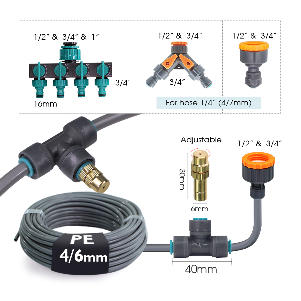 5-30 メートル 4/6 ミリメートルグレーホース調整可能 - Plant Parent Kit のレビューと価格