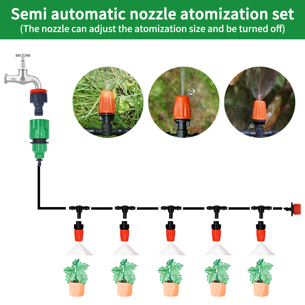 フォグノズル灌漑キット 5M-20M ガーデン自動スプレーミ - Plant Parent Kit のレビューと価格