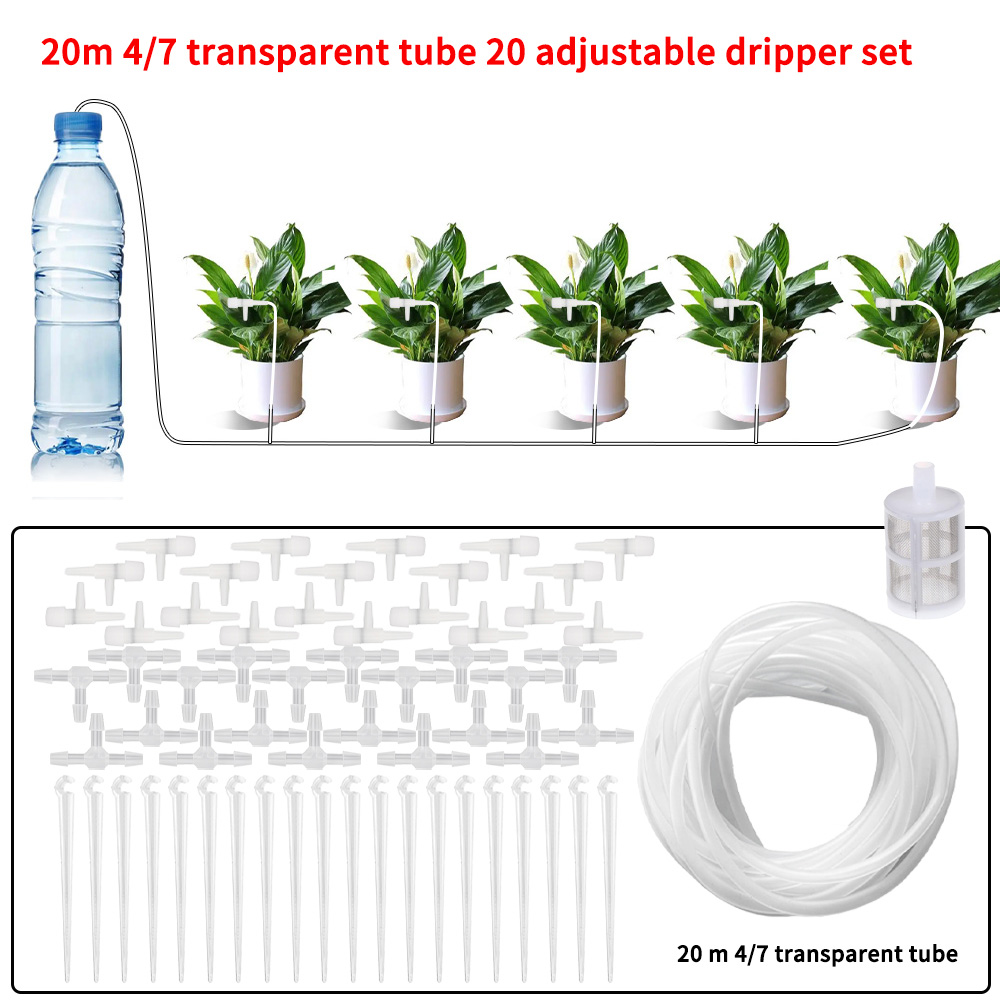 ガーデン点滴灌漑キット、調整バルブ付き、鉢植え植物用散水装置 - Plant Parent Kit のレビューと価格